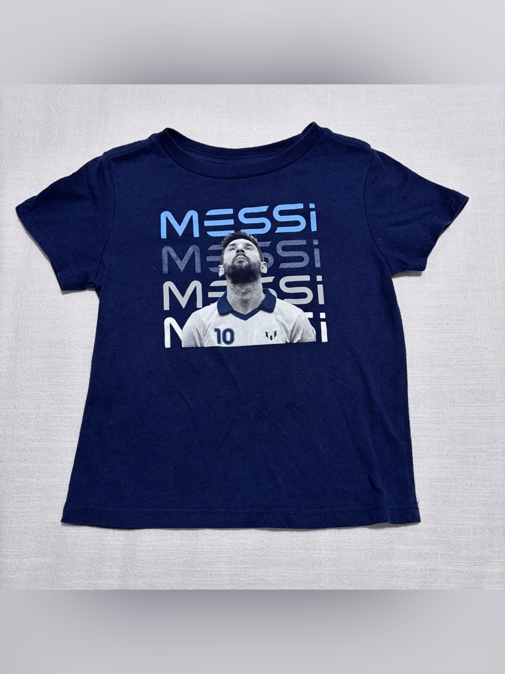 Toddler Boys Messi Collection Lionel Messi Graphic Tee | Navy Blue | Size 2T
